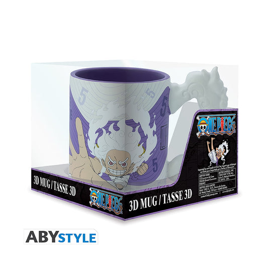Caneca 3D One Piece – Monkey D. Luffy (Gear 5) 460ml
