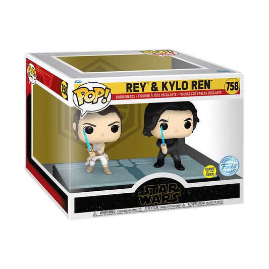 Figura Star Wars – POP! Moment Star Wars #758 Rey & Kylo Ren GITD SE